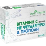 Apipharm Βιταμίνη C με Ψευδάργυρο & Πρόπολη Βιταμίνη για Ενέργεια & Ανοσοποιητικό 500mg 30 κάψουλες