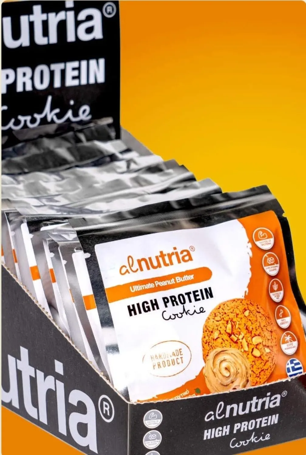ALN-022_PETROS Alnutria Μπισκότα Πρωτεΐνης Ultimate Peanut Butter Χωρίς Ζάχαρη (12x45gr) - Image 1