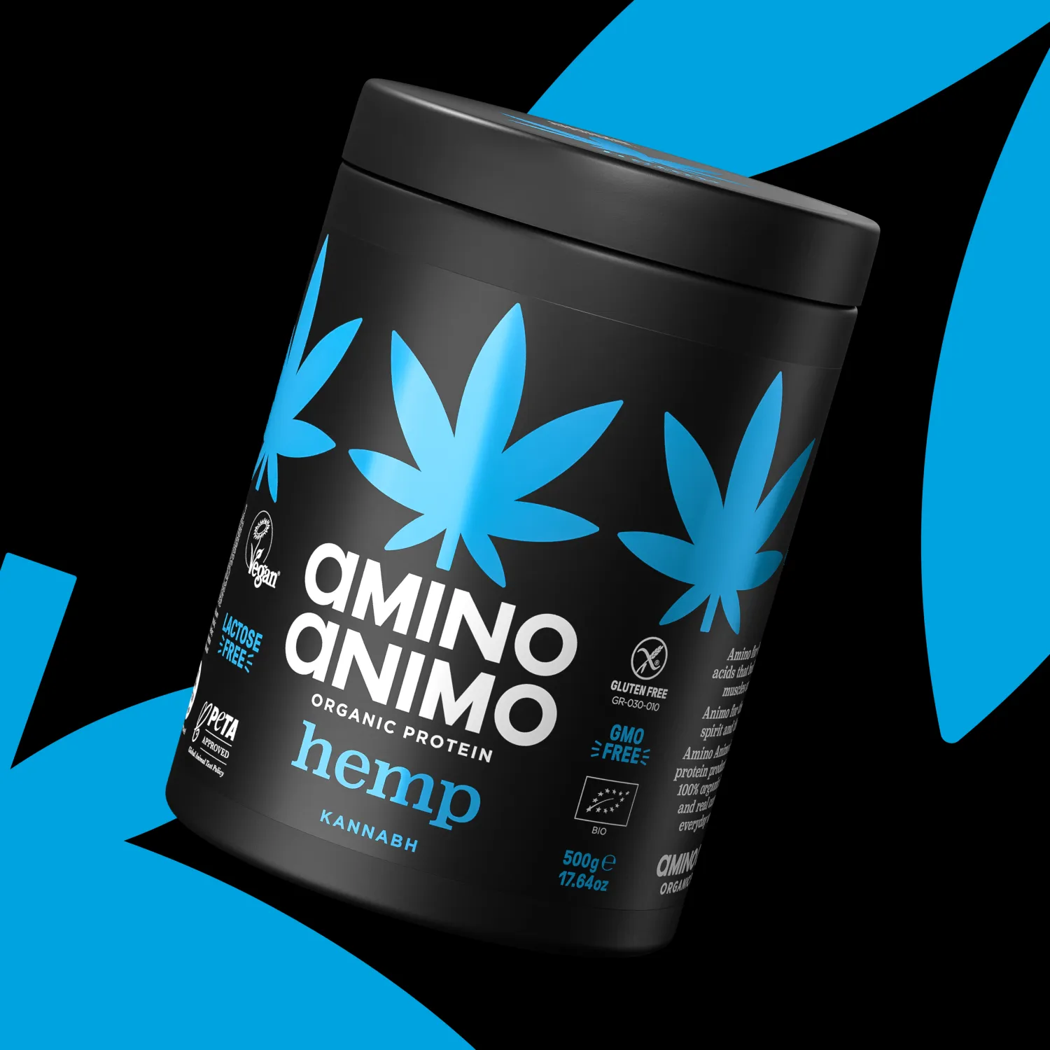 AMIMO_ANIMO-HEMP_RGB_PETROS Physis Laboratory Amino Animo Hemp Χωρίς Γλουτένη & Λακτόζη 500gr - Image 1
