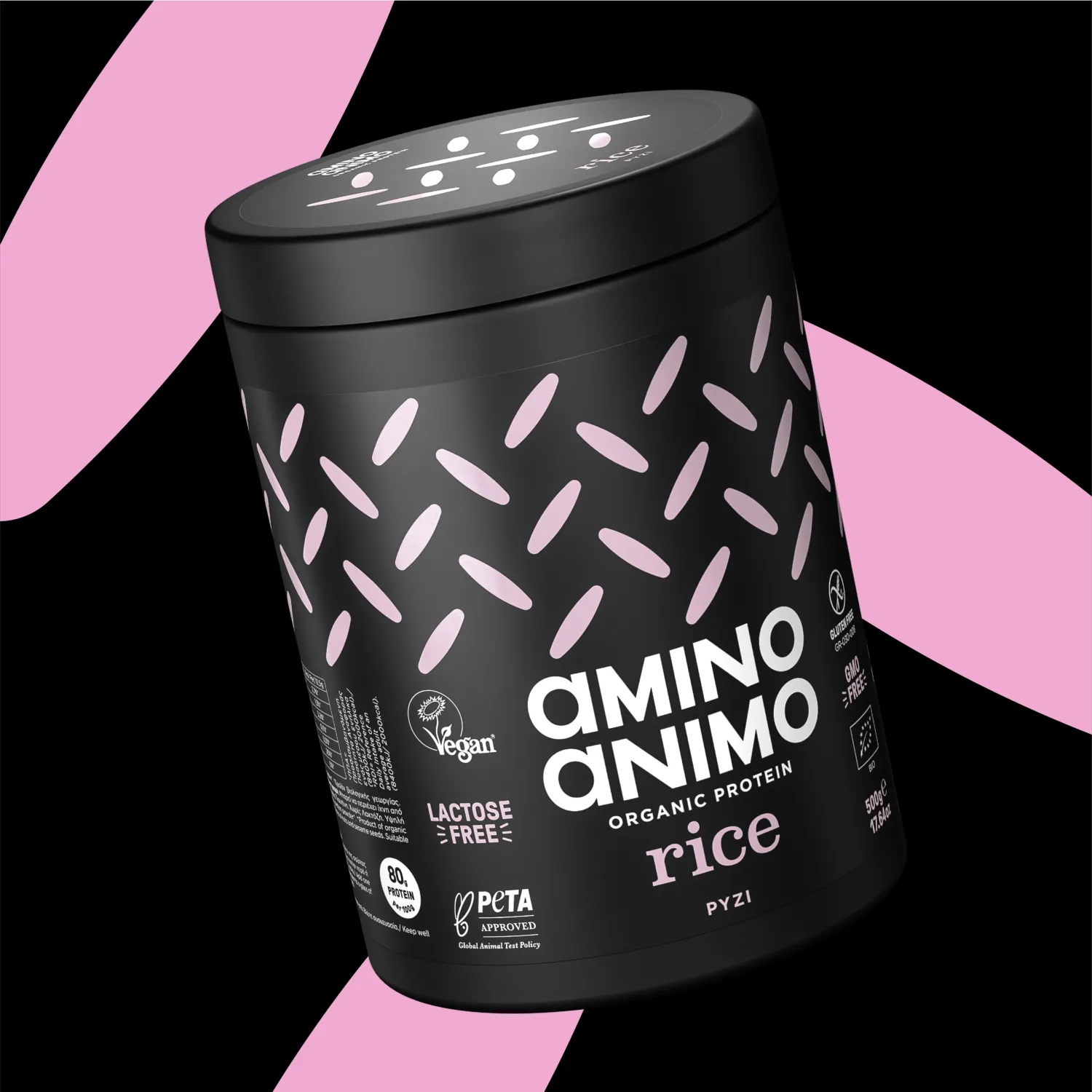 AMIMO_ANIMO-RICE_RGB_PETROS Physis Laboratory Amino Animo Rice Χωρίς Γλουτένη & Λακτόζη 500gr - Image 1