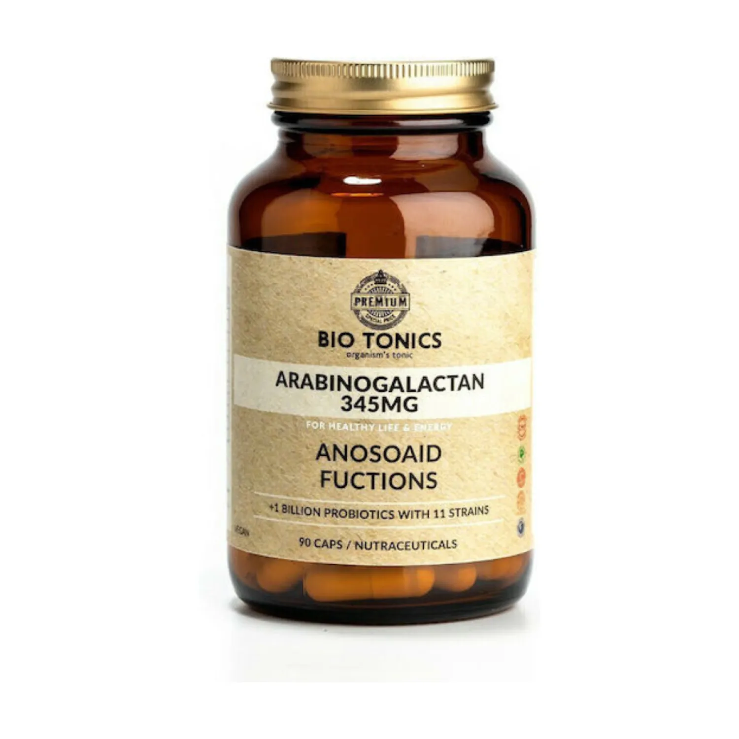BIOTONICS ARABINOGALACTAN 345mg + Προβιοτικά 90 Vegan Κάψουλες_PETROS BIOTONICS ARABINOGALACTAN 345mg + Προβιοτικά 90 Vegan Κάψουλες - Image 1