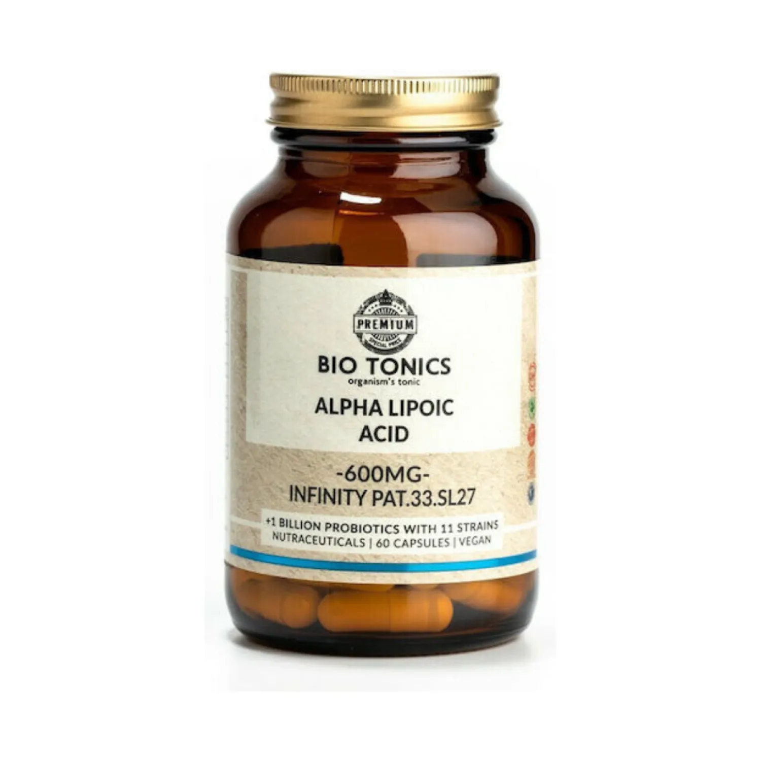 Bio Tonics Alpha Lipoic Acid 600mg 60 φυτικές κάψουλες_PETROS Bio Tonics Alpha Lipoic Acid 600mg 60 φυτικές κάψουλες - Image 1
