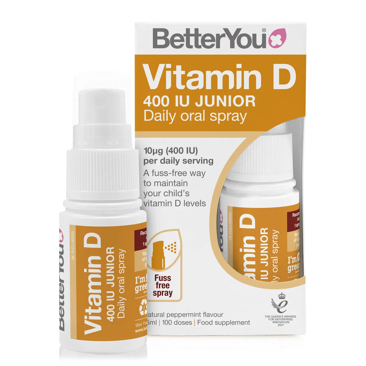 D junior_PETROS BetterYou DLux Junior Daily Vitamin D Βιταμίνη για Ανοσοποιητικό 400iu 15ml - Image 1