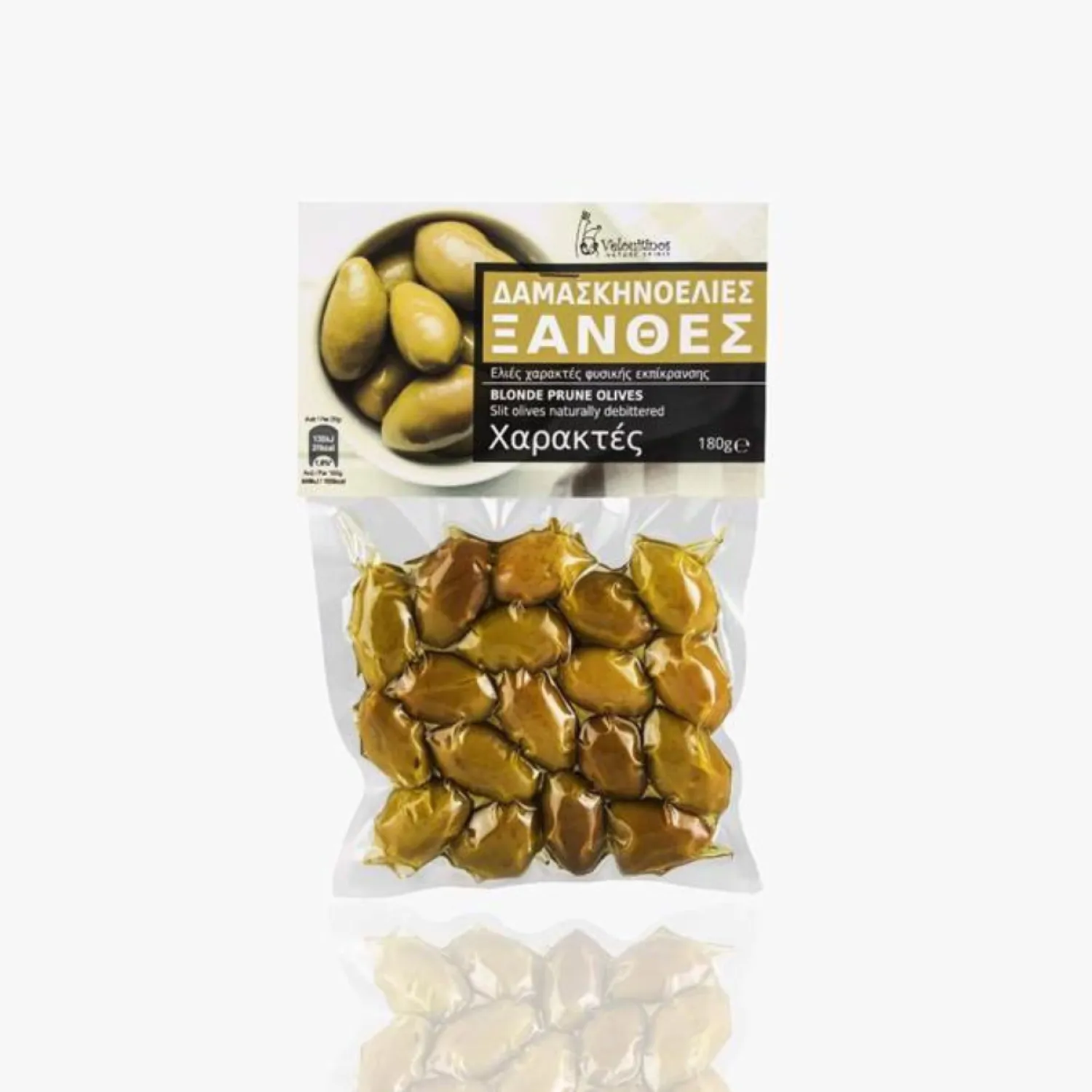 FAM-08_PETROS Βελουϊτίνος Ελιές Ξανθές Χαρακτές 180gr - Image 1