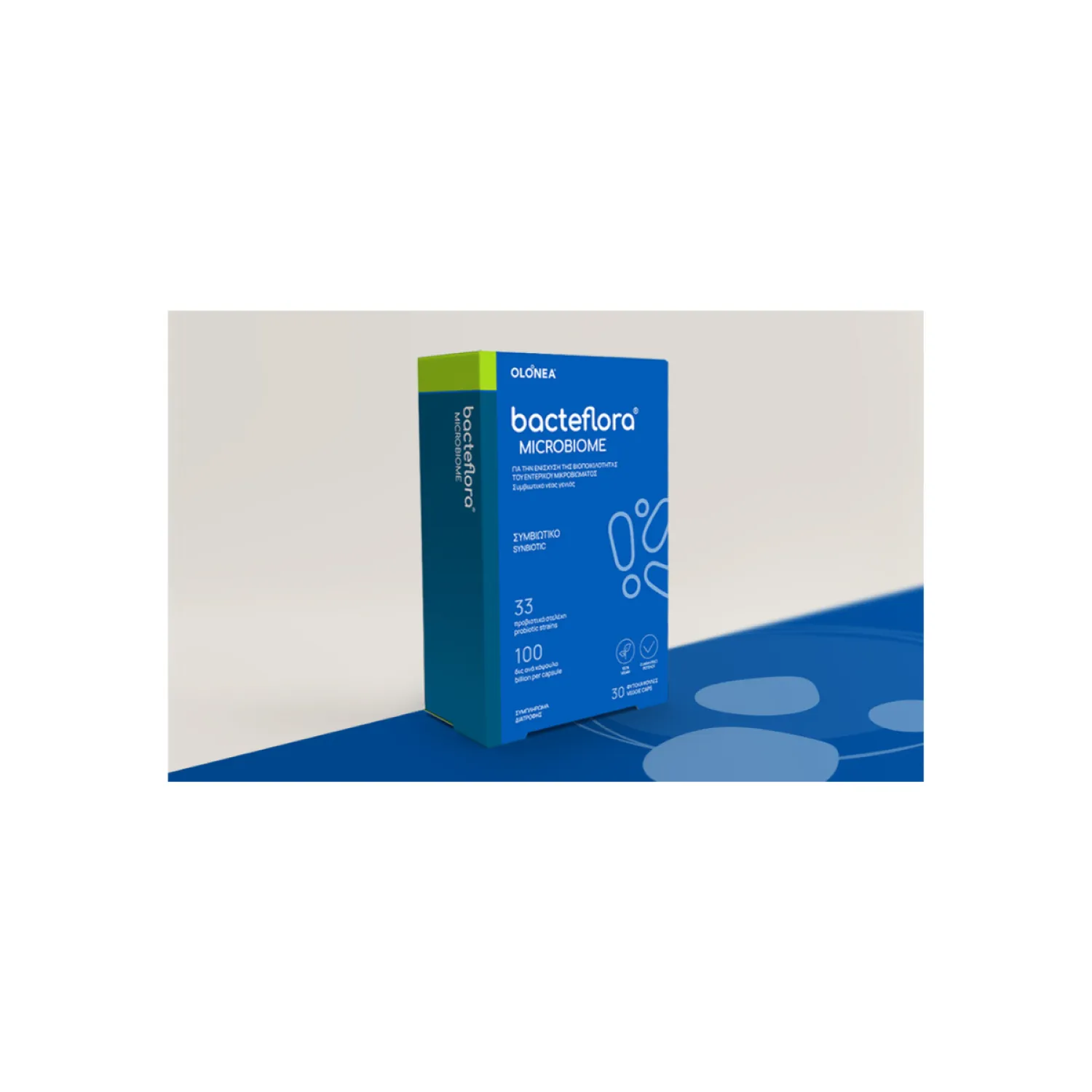 OLN-09_PETROS Olonea Bacteflora Microbiome με Προβιοτικά και Πρεβιοτικά 30 φυτικές κάψουλες - Image 1