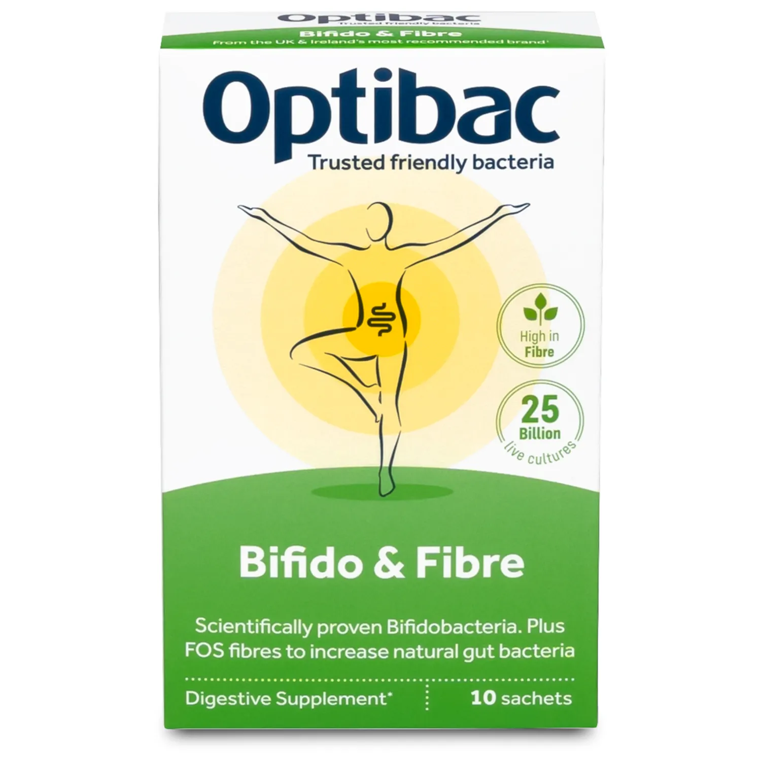Optibac_Bifido & Fibre10_PETROS OptiBac Bifido & Fibre με Προβιοτικά και Πρεβιοτικά 10 φακελίσκοι - Image 1