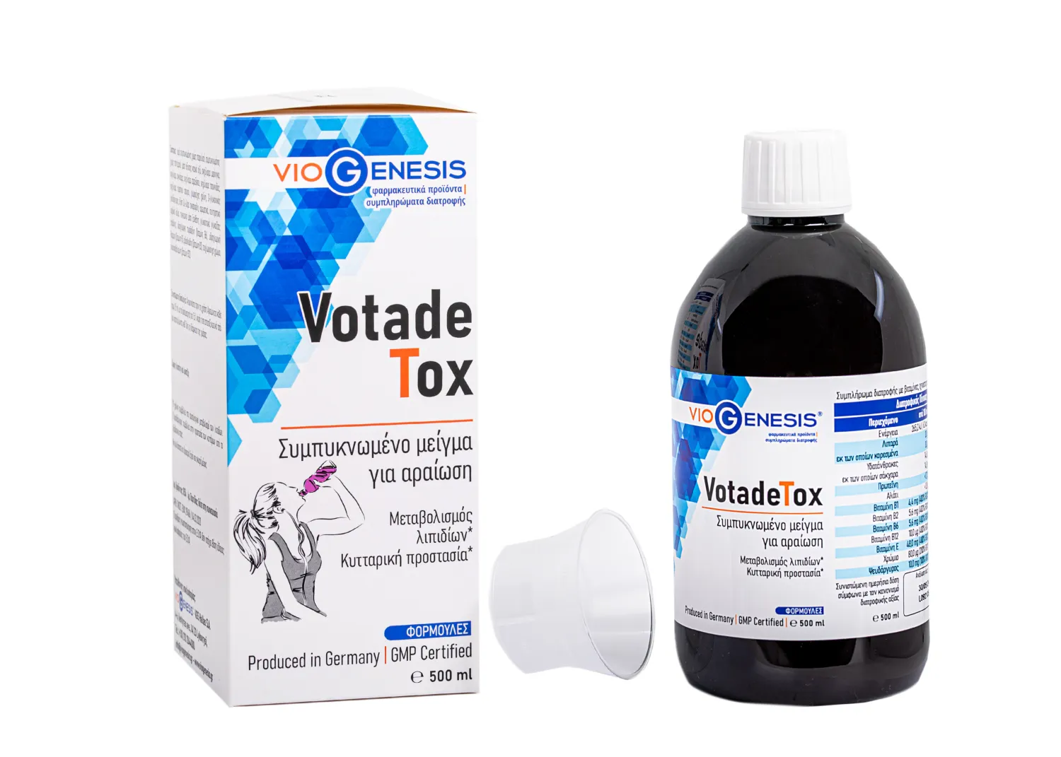 VioGenesis VotadeTox 500 ml Bottle Box cells_PETROS Viogenesis VotadeTox 500ml - Image 1